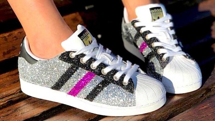 adidas superstar glitter prata