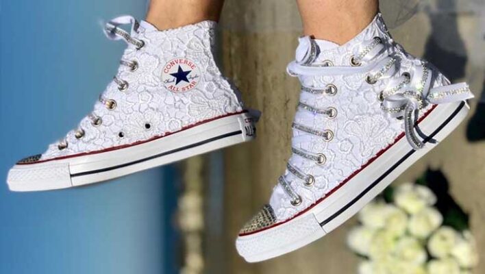 converse bianche matrimonio 80