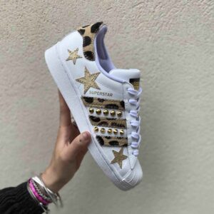 Adidas Superstar Personalizzate Cavallino Maculato, Borchie e Stelline