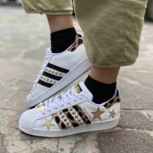 Adidas Superstar Personalizzate Cavallino Maculato, Borchie e Stelline