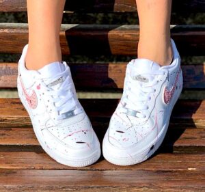 Nike Air Force One Custom Eco Pitone & Sporcatura Rosa