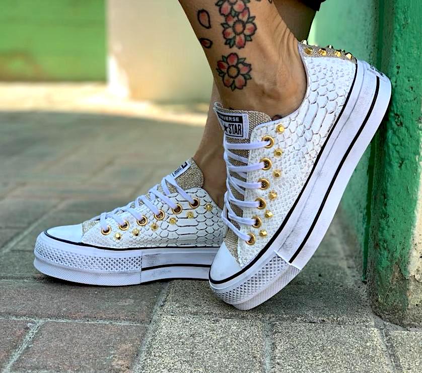 converse bianche con borchie youtube