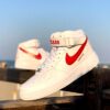 Nike Air Force One Custom MID Dipinte A Mano Rosso Fuoco