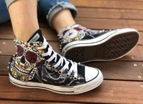 Converse All Star Personalizzate Teschio Messicano