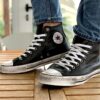 Converse All Star Personalizzate Vera Pelle "Total Black" I am Legend