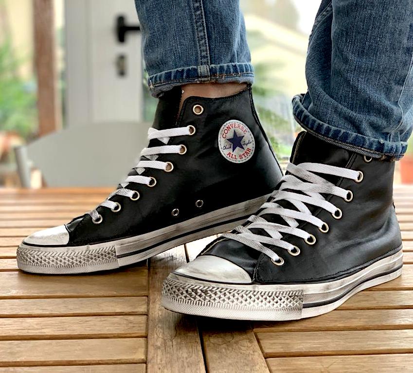converse in pelle nere