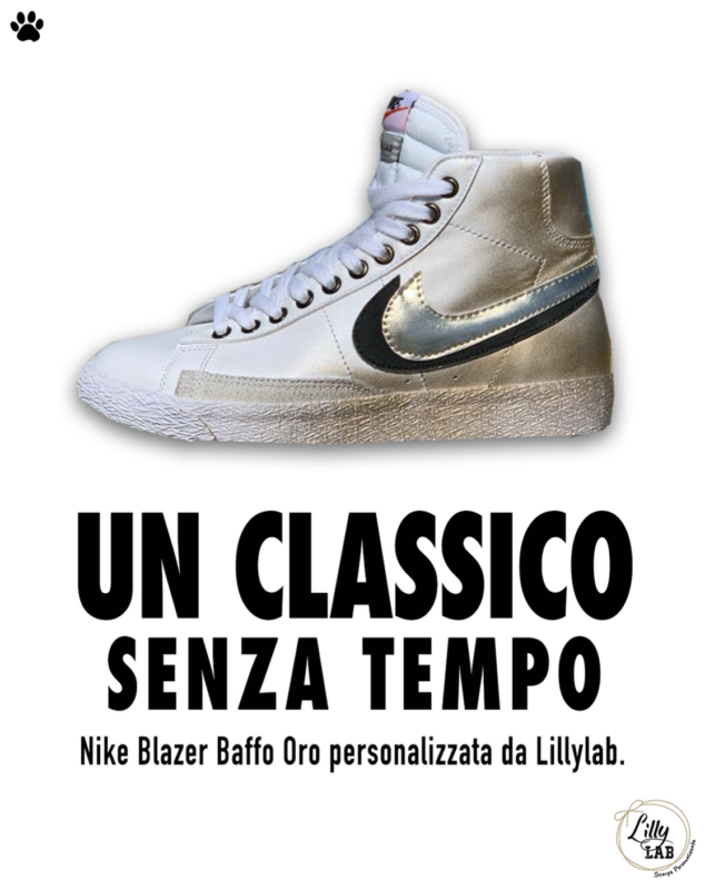 Nike Blazer Customized Vernice & Doppio Baffo Oro