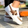 Nike Air Force One Custom Pelle Di Cavallino, Doppio Baffo Glitter & Cuoio