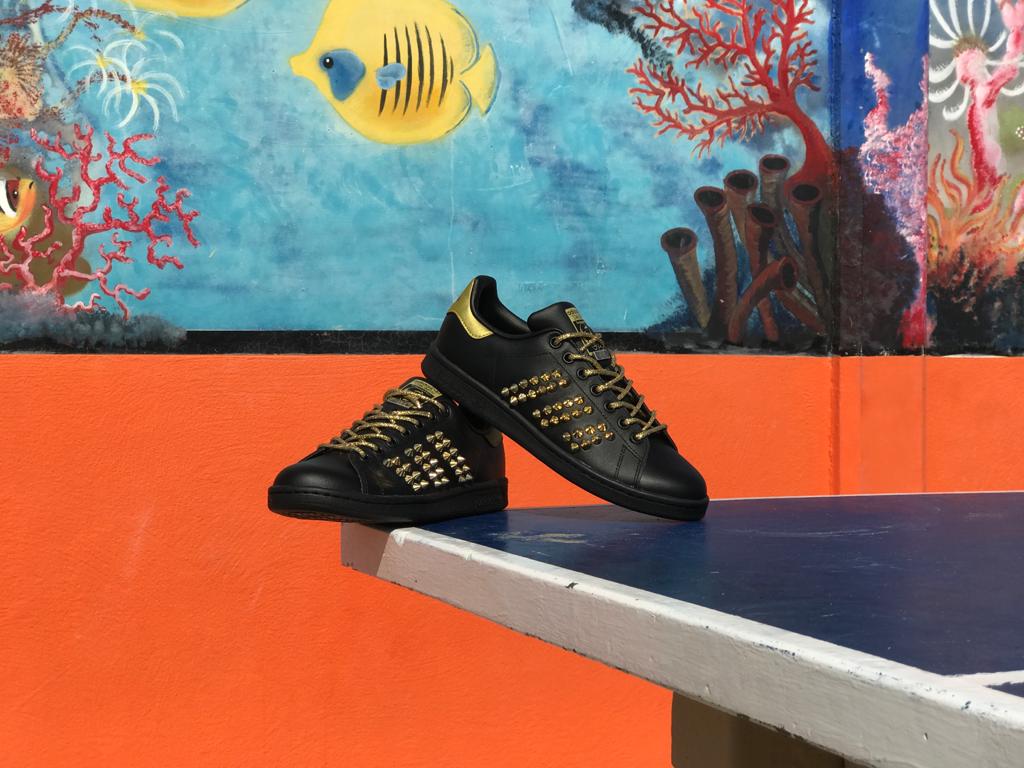 Adidas Stan Smith Personalizzate Borchie & Laccetti Oro