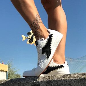 Diadora Personalizzate Game P Inserti in Tessuto Nero & Borchie