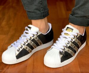 Adidas Superstar Personalizzate Camouflage Bande Specchio & Borchie Brunite