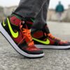 Nike Jordan Custom doppio Swoosh & Laccetti Arancio Fluo