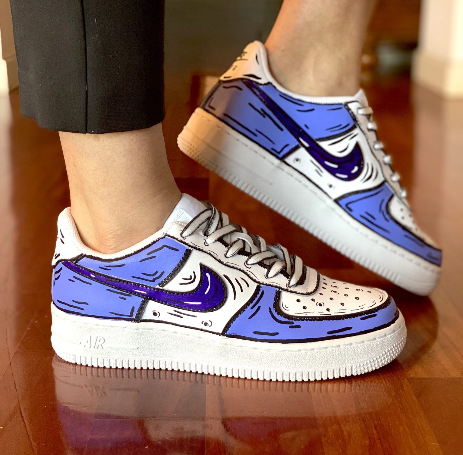 Nike Air Force One Custom Cartoon Viola | LLab Scarpe Personalizzate