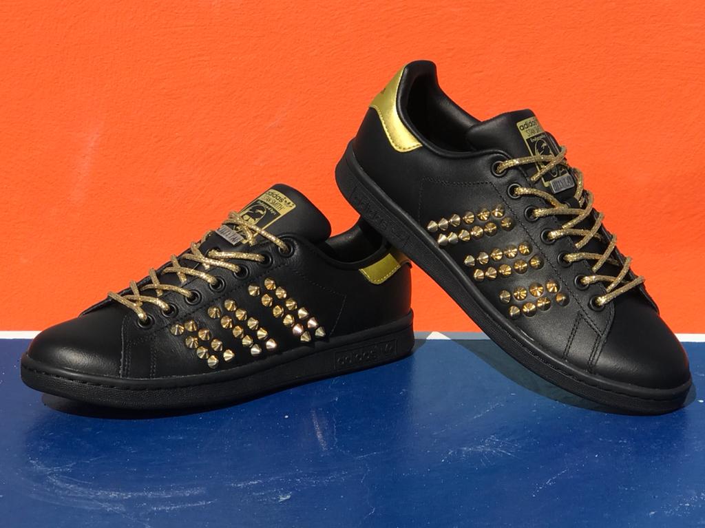 Adidas Stan Smith Personalizzate Borchie & Laccetti Oro