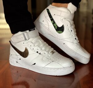 Nike Air Force One Custom Mid Swoosh Camou LLab Scarpe Custom