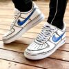 Nike Air Force One Custom Cartoon Dipinte A Mano Swoosh Blu