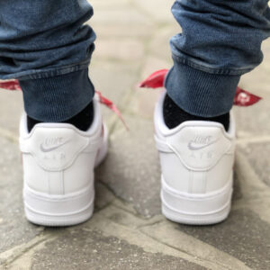 Nike Air Force One Custom Bandana Rossa Con Fiocco