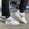 Nike Air Force One Custom Swoosh Argento Squamato, Borchie & Sporcatura Vintage