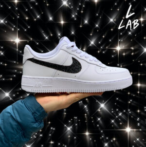 Nike Air Force One Custom Swoosh Total Glitter Nero