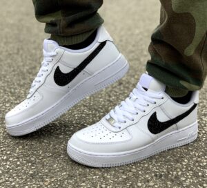 Nike Air Force One Custom Swoosh Total Glitter Nero
