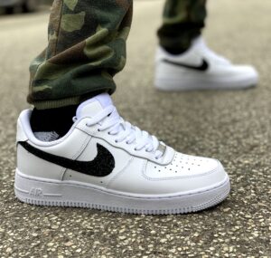 Nike Air Force One Custom Swoosh Total Glitter Nero
