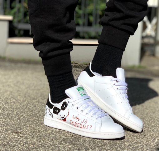 Adidas Stan Smith Personalizzate Dipinte A Mano Why So Serious