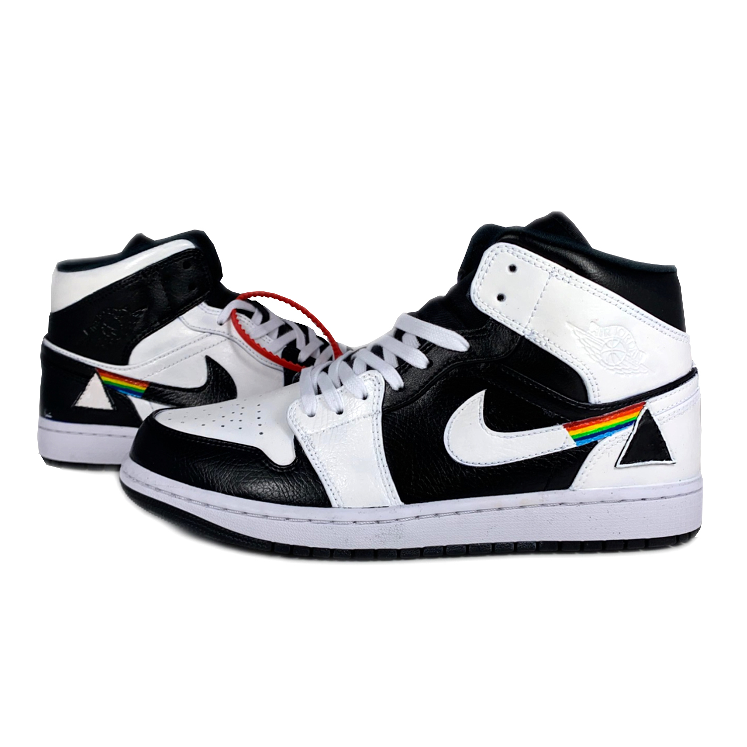 Nike Jordan 1 Custom Black White Replica LLab Scarpe Personalizzate