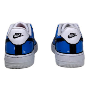 Nike Air Force One Custom Kids Cartoon Dipinte A Mano Blu & Nero
