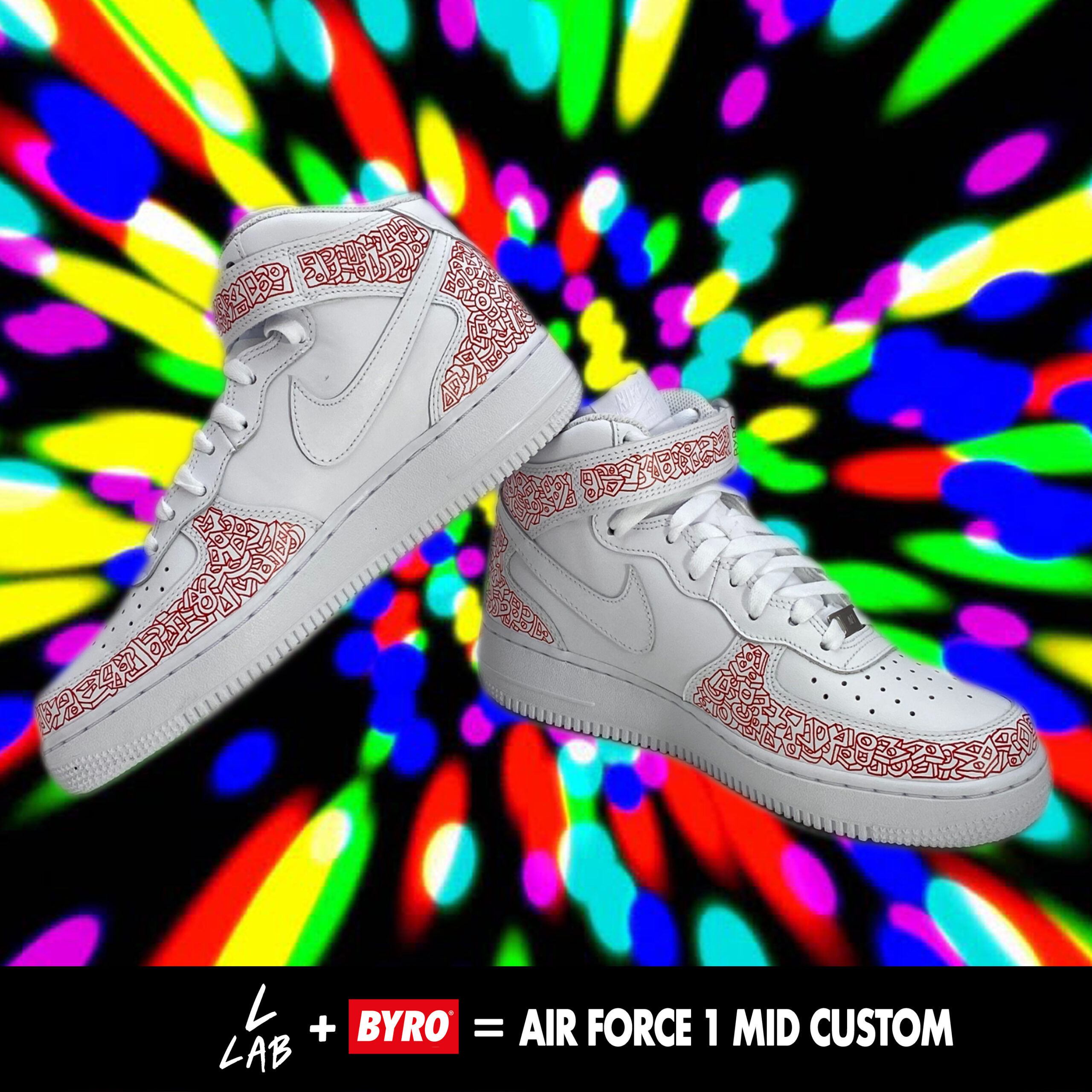 Nike Air Force One Custom Byro Art Nicole LLAB Scarpe
