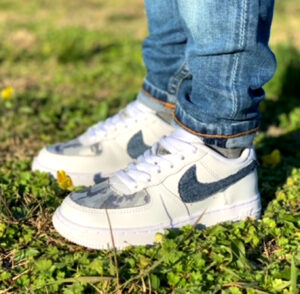Nike Air Force One Custom Kids Jeans & Camouflage