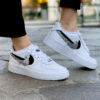 Nike Air Force One Custom Doppio Swoosh Glitter Nero & Argento
