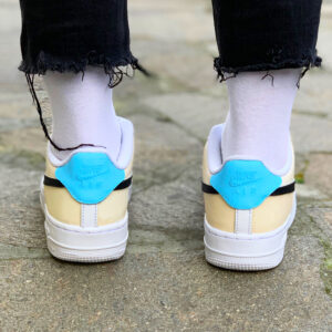 Nike Air Force One Custom Ocra & Swoosh Nero