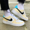 Nike Air Force One Custom Ocra & Swoosh Nero