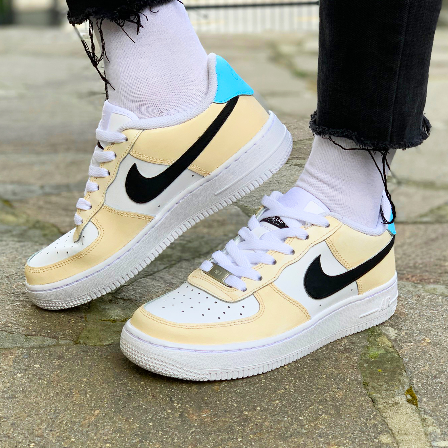 air force one swoosh nero
