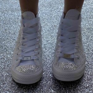 Converse Personalizzate Sposa Pizzo, Strass & Swarovski
