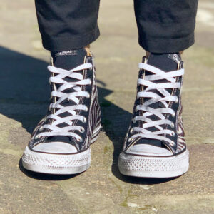 Converse All Star Personalizzate Cavallino Zebrato & Sporcatura Vintage