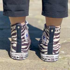 Converse All Star Personalizzate Cavallino Zebrato & Sporcatura Vintage