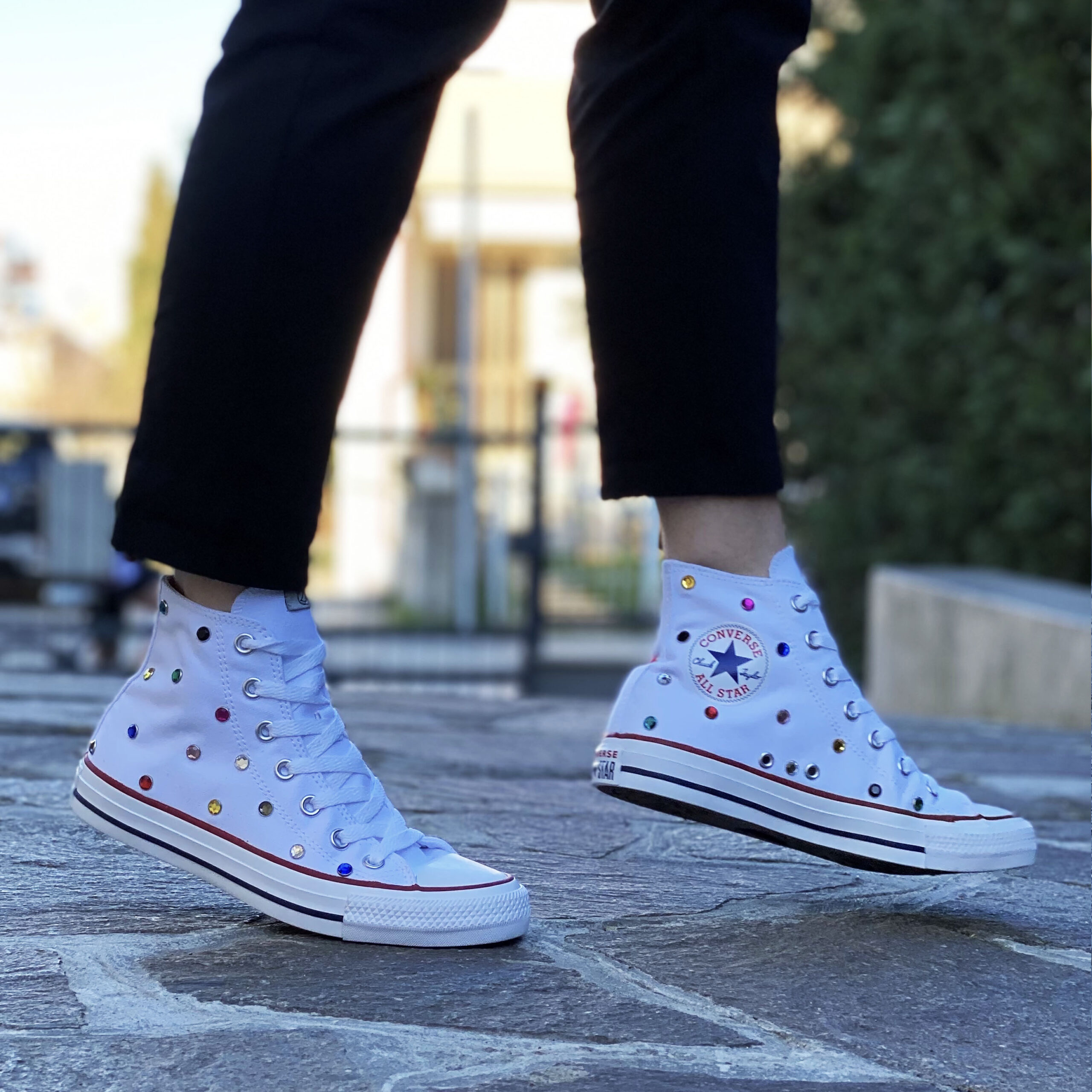Converse Personalizzate Borchie Multicolor