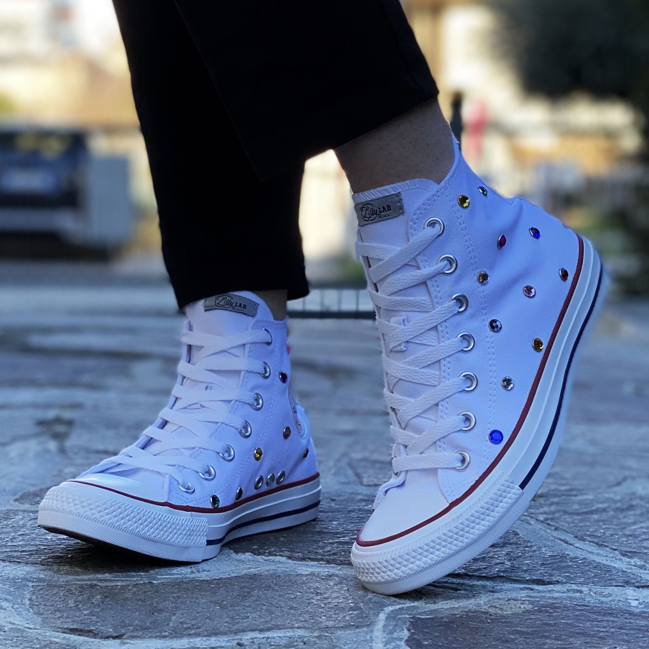 Converse Personalizzate Borchie Multicolor
