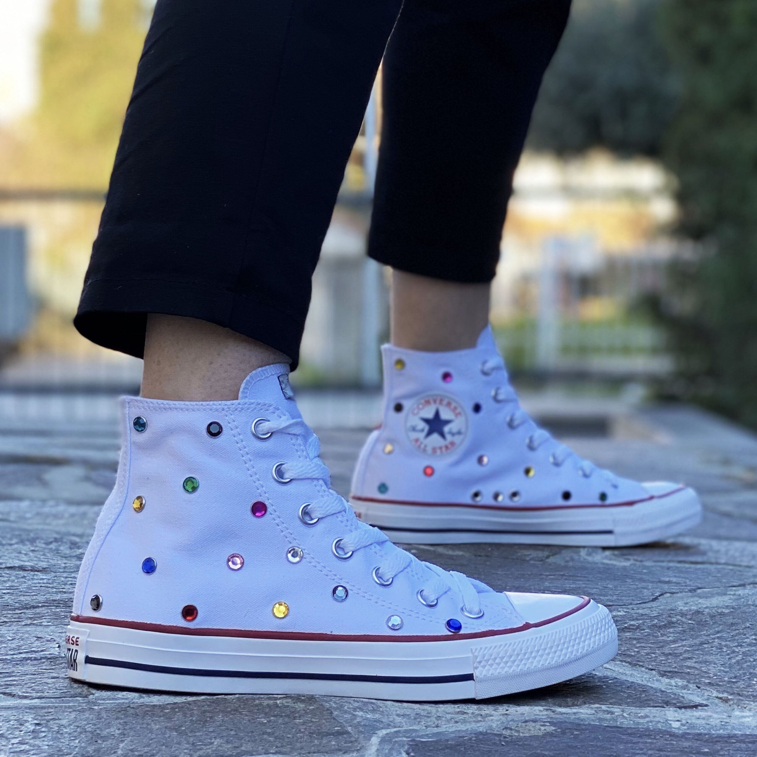 Converse Personalizzate Borchie Multicolor