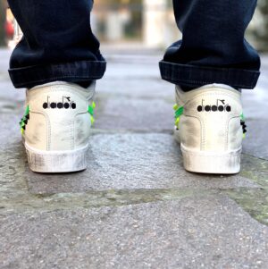 Diadora Personalizzate Game L Waxed Row Cut Logo Spezzato Verde Fluo