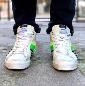 Diadora Personalizzate Game L Waxed Row Cut Logo Spezzato Verde Fluo
