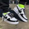 Nike Air Force One Custom Swoosh Effetto Goccia, Lacci & Anteriore Dipinto A Mano Nero