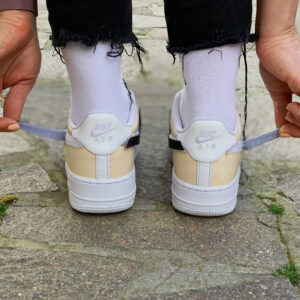 Nike Air Force One Custom Swoosh Intercambiabile Ocra & Beige