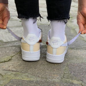 Nike Air Force One Custom Swoosh Intercambiabile Ocra & Beige