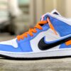 Nike Jordan 1 Custom Bianco & Azzurro Con Laccetti Arancio
