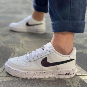 Nike Air Force One Custom Swoosh & Sporcatura Color Vinaggia - Wine