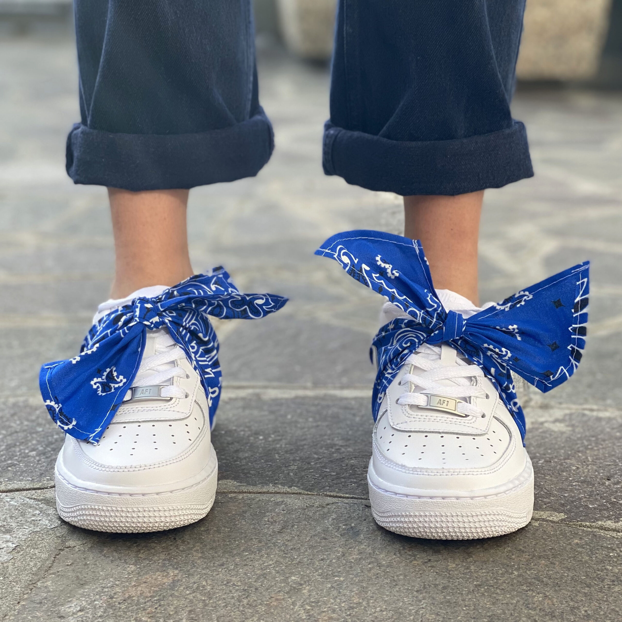 air force 1 bandana blu عطر ليلة الدخله Nike Air Force One Custom Bandana Blu Con Fiocco عطر ليلة الدخله