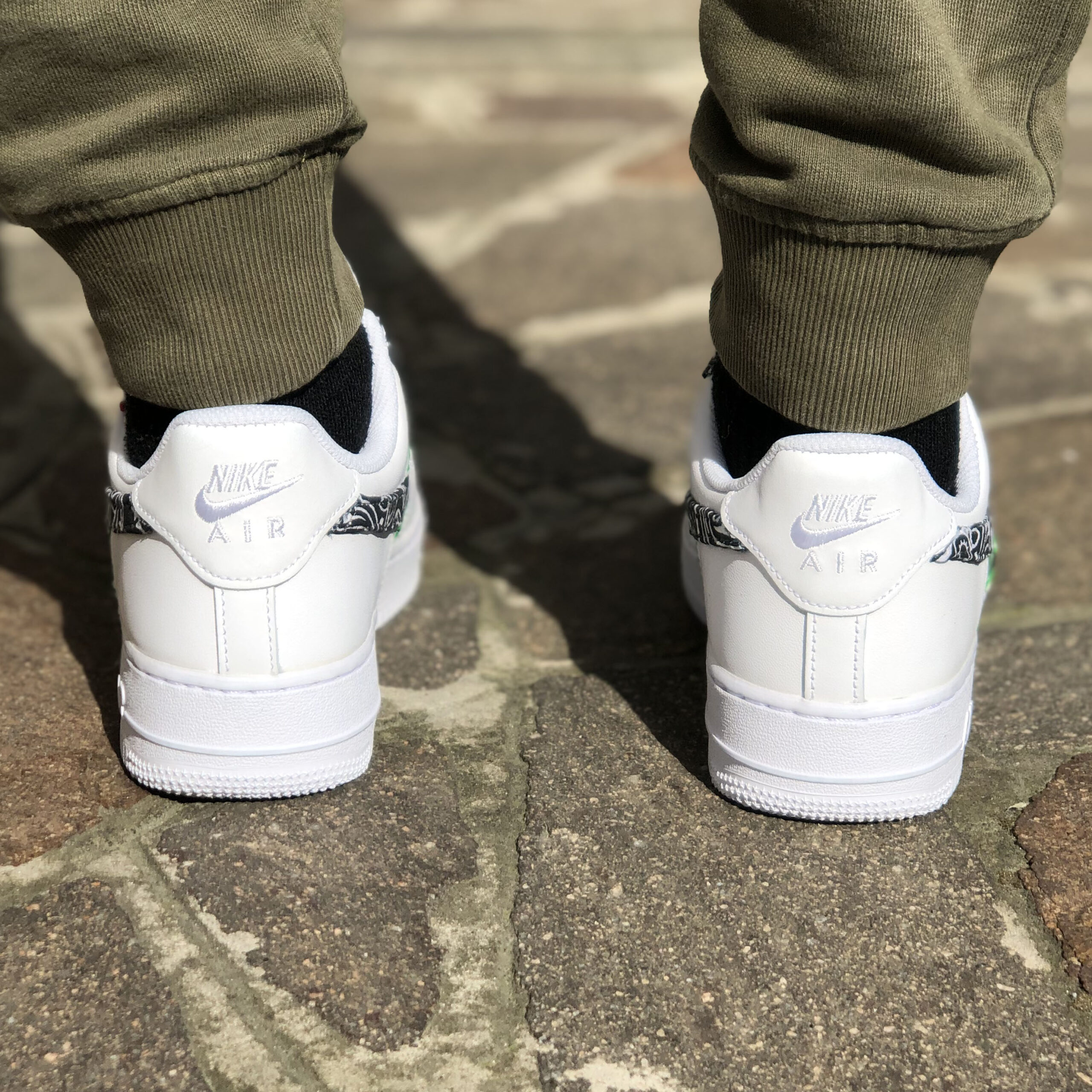 Nike Air Force One Custom Bandana Jamaica LLab Scarpe Personalizzate
