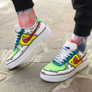 Nike Air Force One Custom Cartoon Dipinte A Mano Mojito